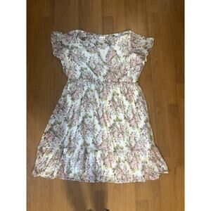 Lauren Conrad Floral Dress Pastel Flutter Sleeve Floral Cottagecore Women’s 3x